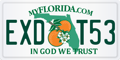 FL license plate EXDT53