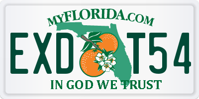 FL license plate EXDT54