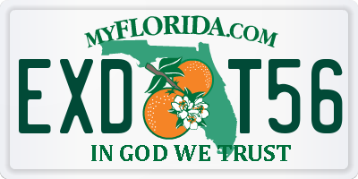 FL license plate EXDT56