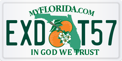 FL license plate EXDT57