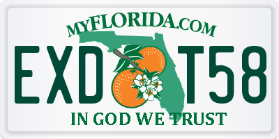 FL license plate EXDT58