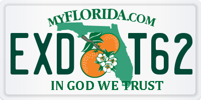 FL license plate EXDT62