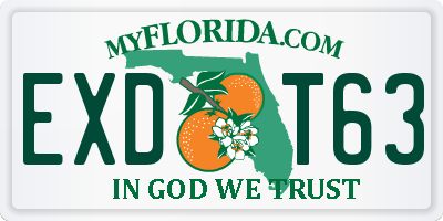 FL license plate EXDT63