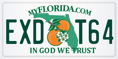 FL license plate EXDT64