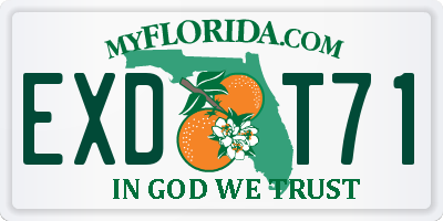 FL license plate EXDT71