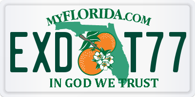 FL license plate EXDT77
