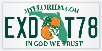 FL license plate EXDT78
