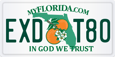 FL license plate EXDT80