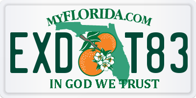 FL license plate EXDT83
