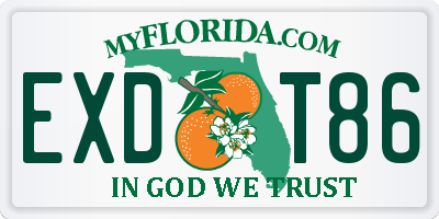 FL license plate EXDT86