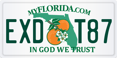 FL license plate EXDT87