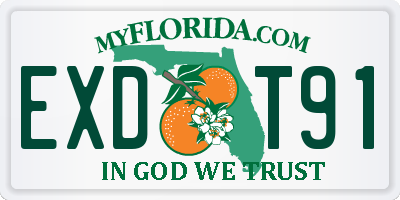 FL license plate EXDT91