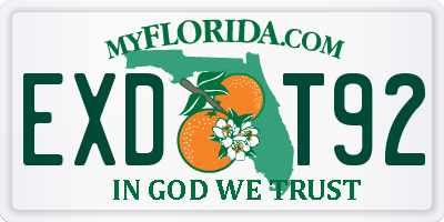 FL license plate EXDT92
