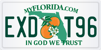 FL license plate EXDT96