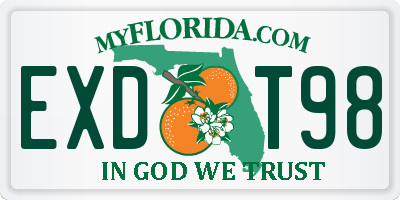 FL license plate EXDT98