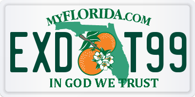 FL license plate EXDT99