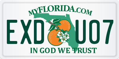 FL license plate EXDU07