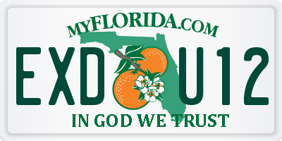 FL license plate EXDU12