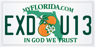 FL license plate EXDU13