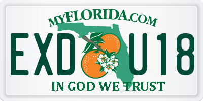 FL license plate EXDU18