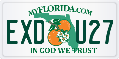 FL license plate EXDU27