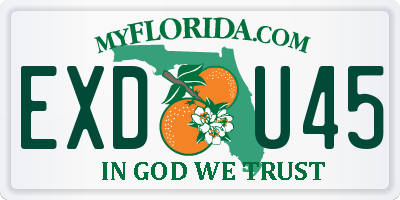 FL license plate EXDU45