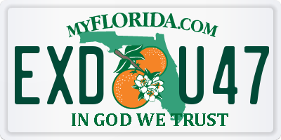 FL license plate EXDU47