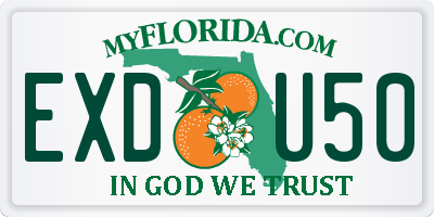 FL license plate EXDU50