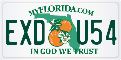 FL license plate EXDU54
