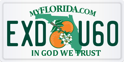 FL license plate EXDU60