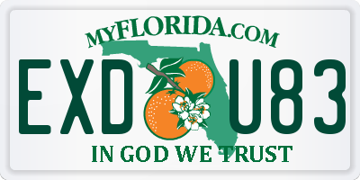 FL license plate EXDU83
