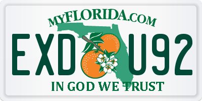 FL license plate EXDU92