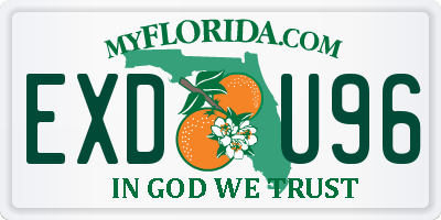 FL license plate EXDU96