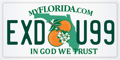 FL license plate EXDU99