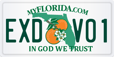 FL license plate EXDV01