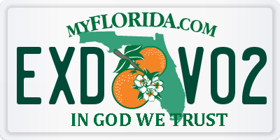 FL license plate EXDV02