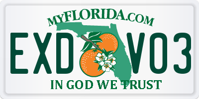FL license plate EXDV03