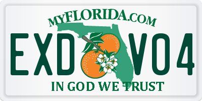 FL license plate EXDV04