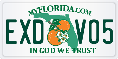 FL license plate EXDV05
