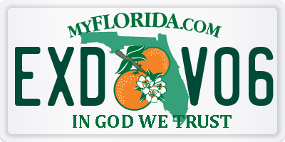 FL license plate EXDV06