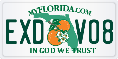 FL license plate EXDV08
