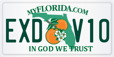FL license plate EXDV10