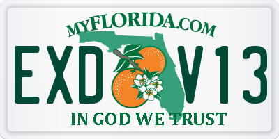 FL license plate EXDV13