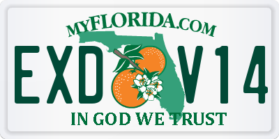 FL license plate EXDV14