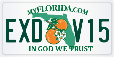 FL license plate EXDV15