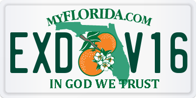 FL license plate EXDV16