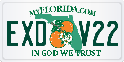 FL license plate EXDV22
