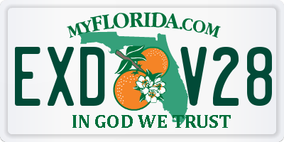 FL license plate EXDV28
