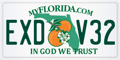 FL license plate EXDV32