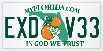 FL license plate EXDV33